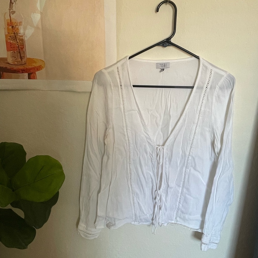 White tie blouse